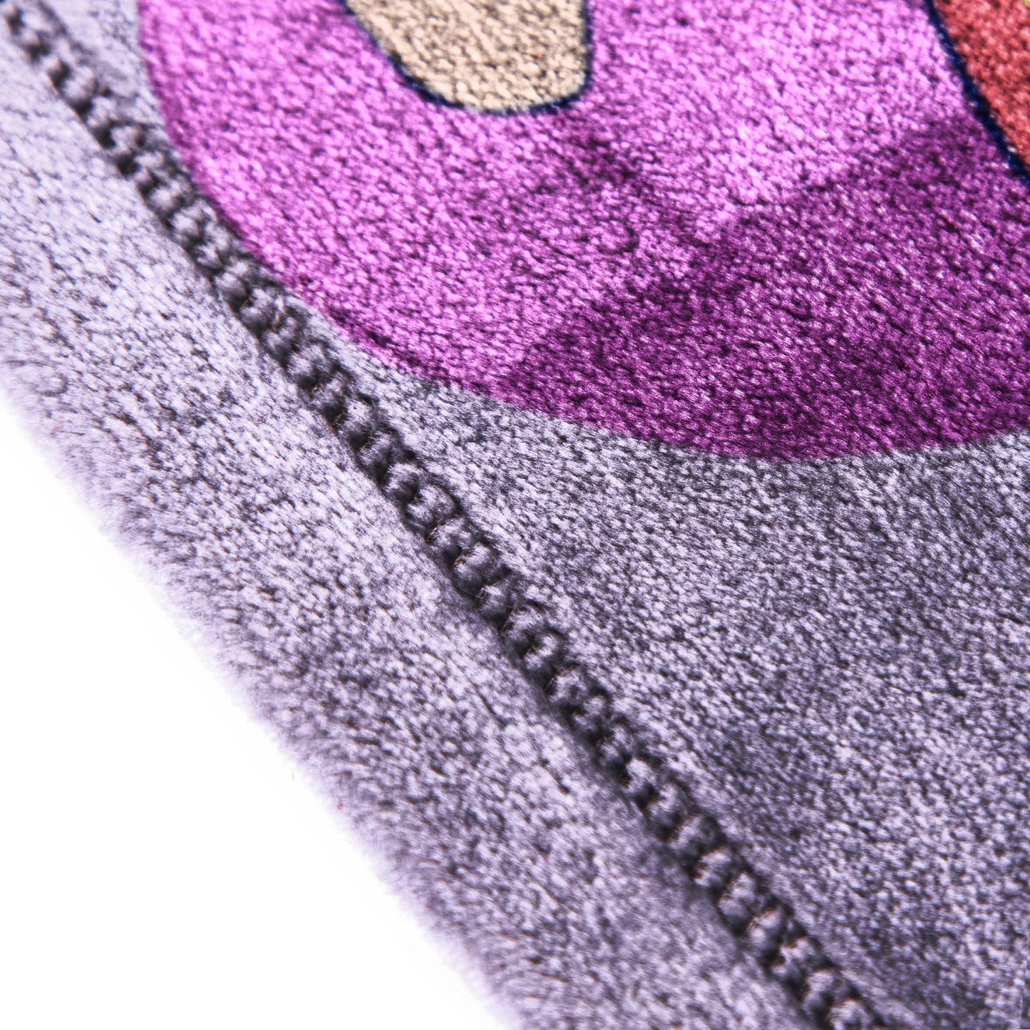 Saja Boys & Huntrix Chibi Plush Throw | K-Pop Demon Hunters Lavender Aesthetic Dorm Blanket