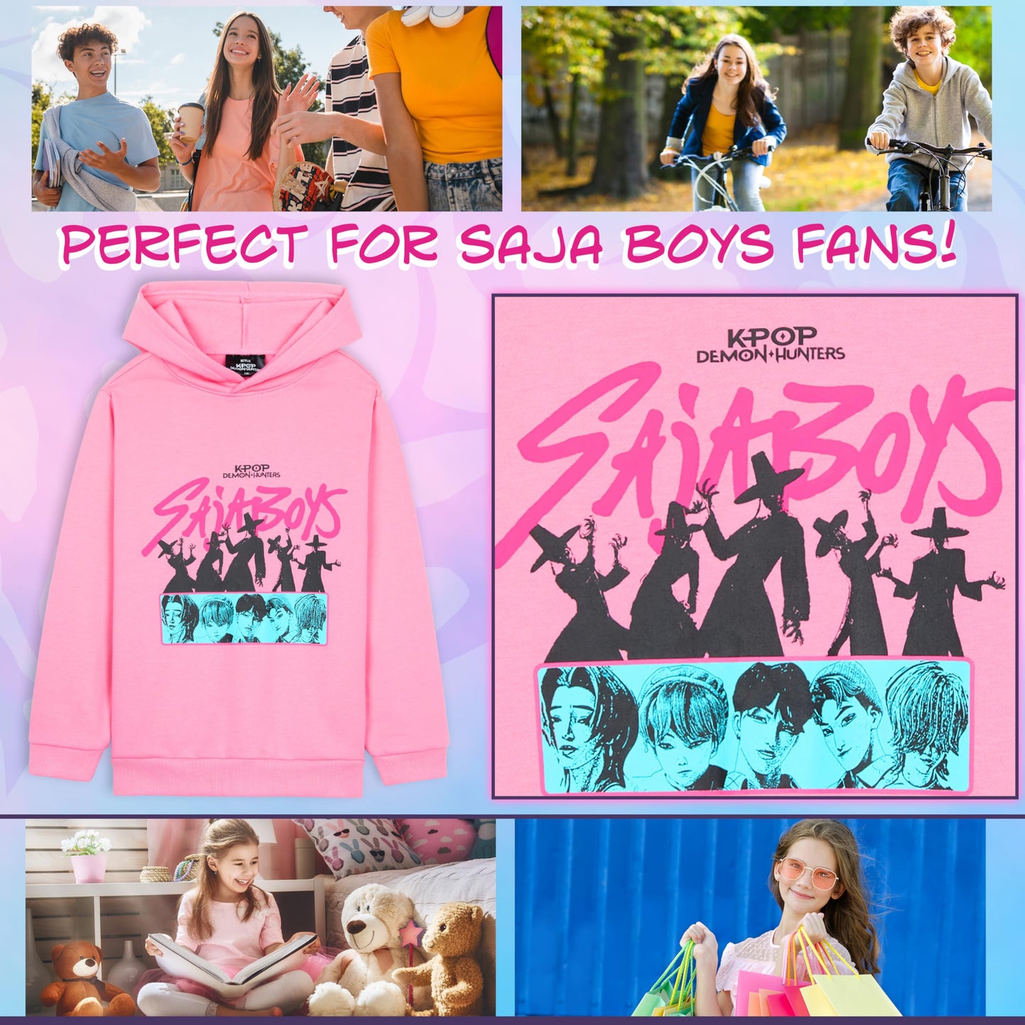 K-Pop Demon Hunters Hoodie for Girls & Teens — Officially Licensed Warm Pullover