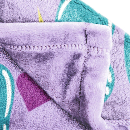 Saja Boys & Huntrix Chibi Plush Throw | K-Pop Demon Hunters Lavender Aesthetic Dorm Blanket