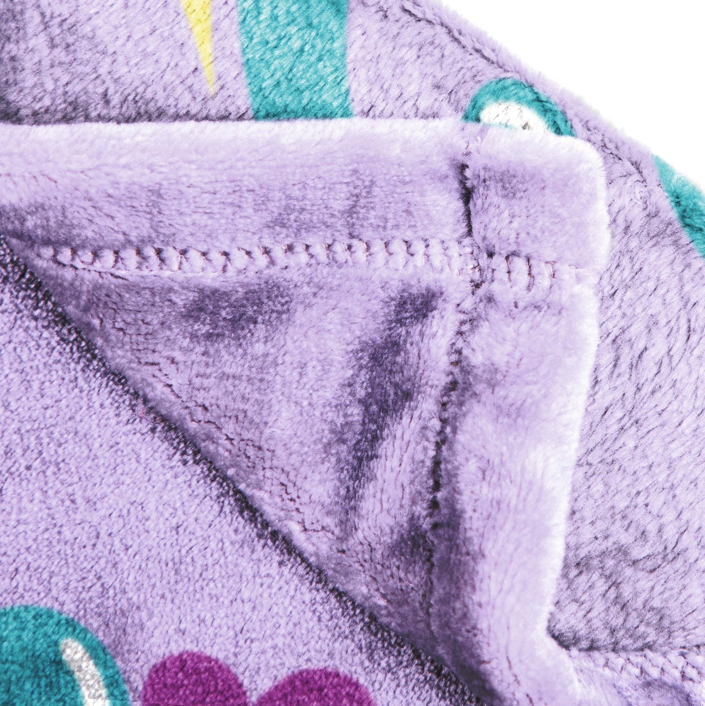 Saja Boys & Huntrix Chibi Plush Throw | K-Pop Demon Hunters Lavender Aesthetic Dorm Blanket