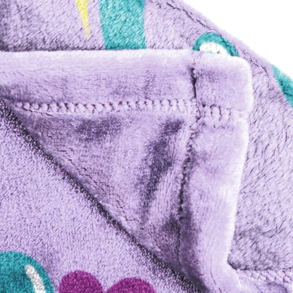 Saja Boys & Huntrix Chibi Plush Throw | K-Pop Demon Hunters Lavender Aesthetic Dorm Blanket