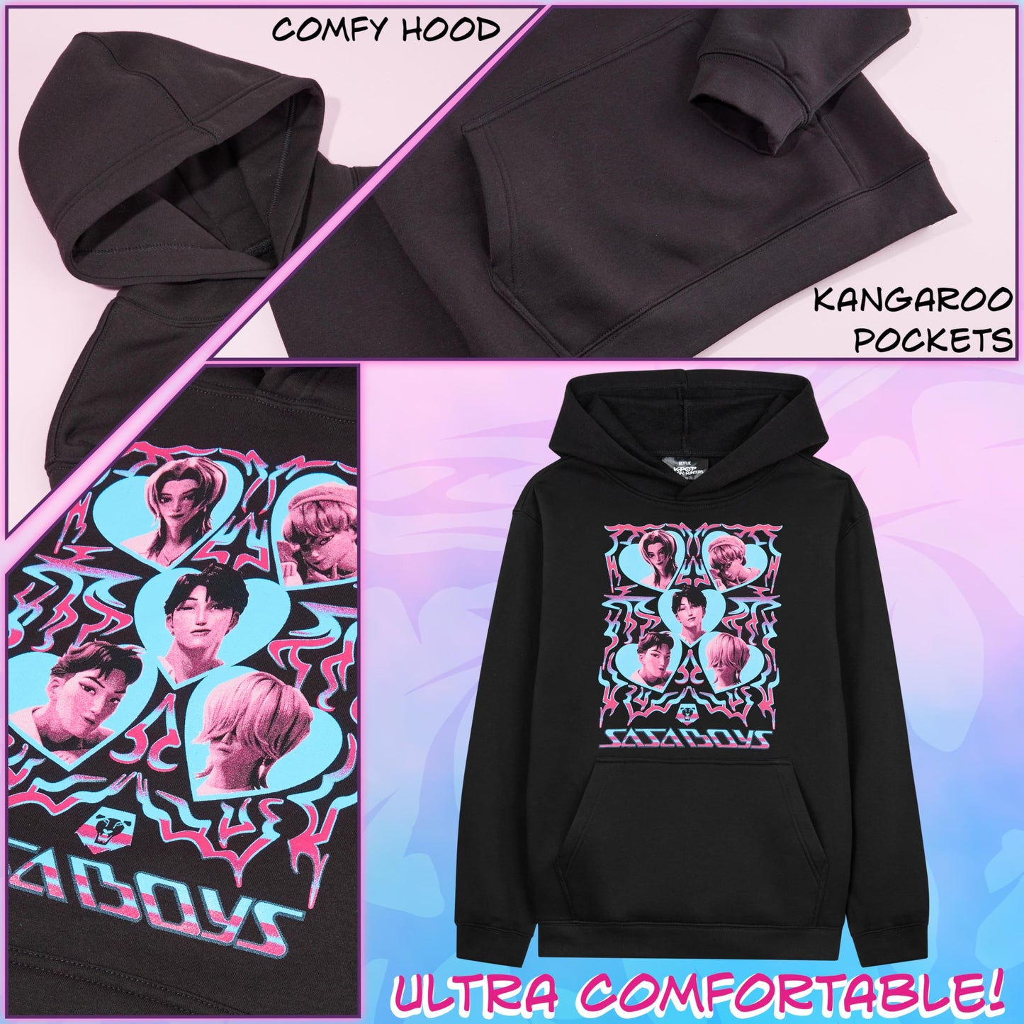 K-Pop Demon Hunters Hoodie for Girls & Teens — Officially Licensed Warm Pullover