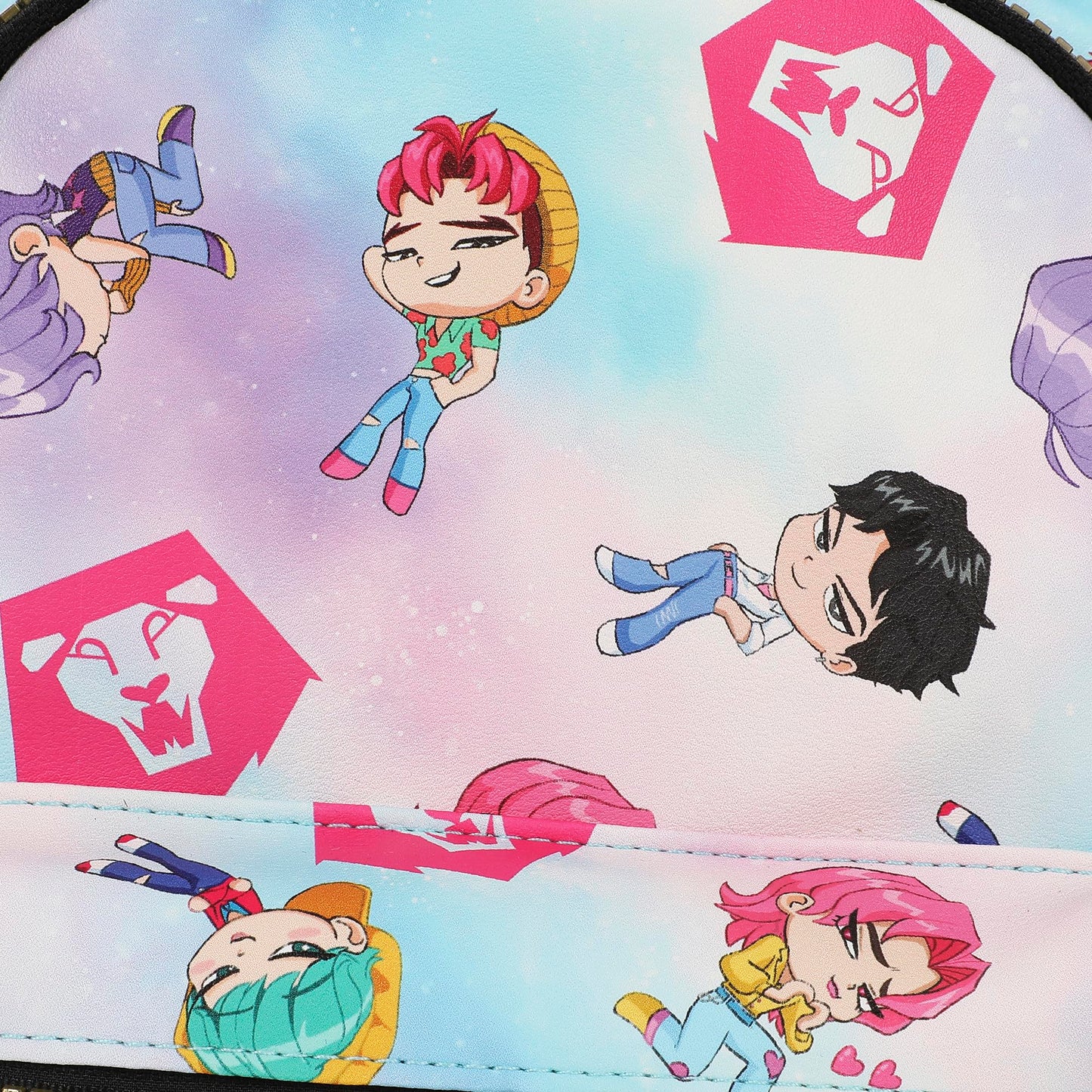 Saja Boys Chibi Mini Backpack | K-Pop Demon Hunters Blue & Pink Urban Streetwear Bag