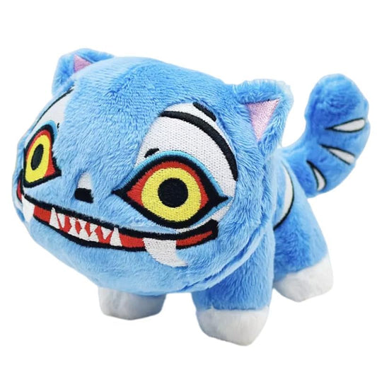 Official 8-inch Derpy Tiger plush toy from K-Pop Demon Hunters Huntrix series featuring the iconic wide-eyed mascot costume design