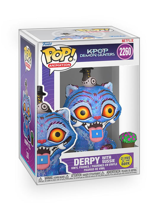 Funko Pop! Animation: Kpop Demon Hunters - Derpy with Sussie (Glows in The Dark) Vinyl Figure Collectibles Bundled with Box Protector