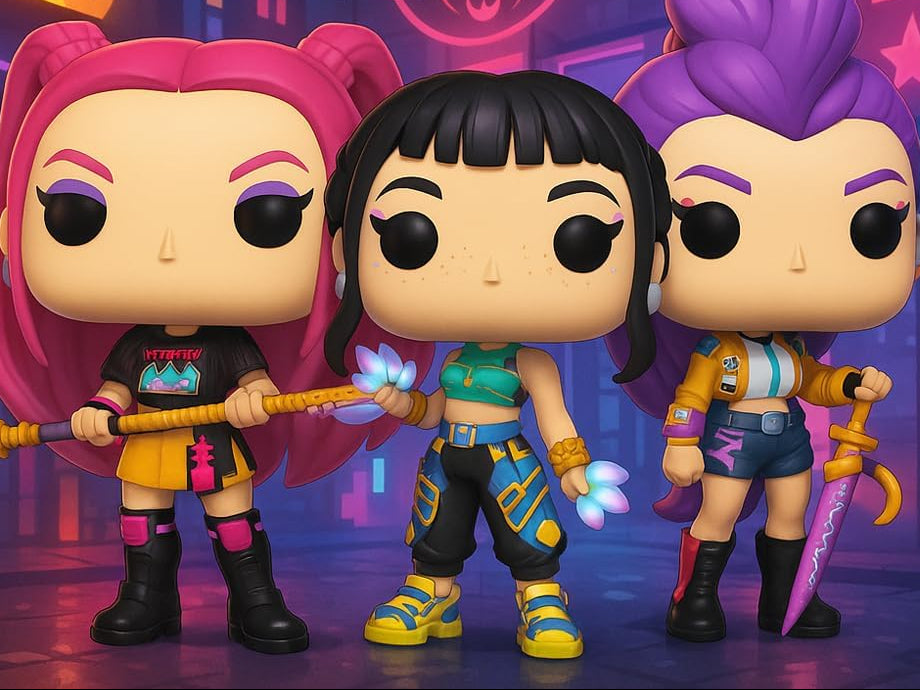 Shop official K-Pop Demon Hunters action figures featuring Rumi, Zoey & Mira. Collectible dolls, vinyl figures, and display-ready merch for fans