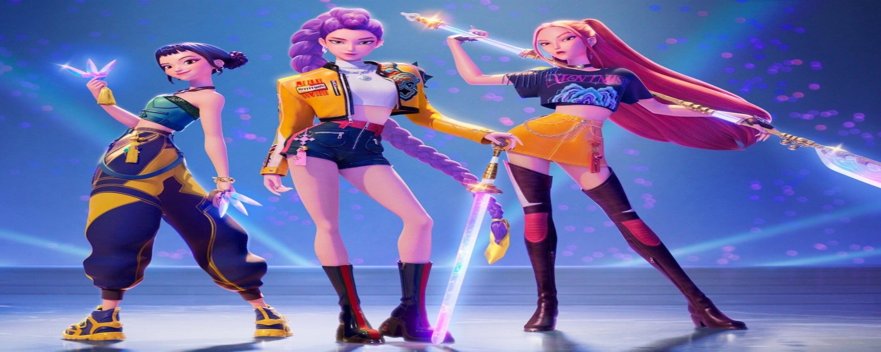 K-Pop Demon Hunters Huntrix characters Zoey, Mira and Rumi – official store