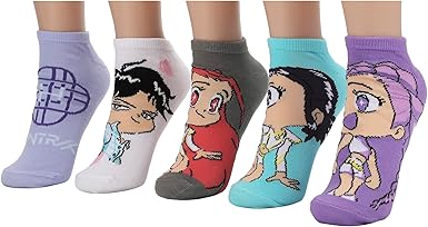 K-Pop Demon Hunters Hunter/X and Derpy 5-pair crew socks pack