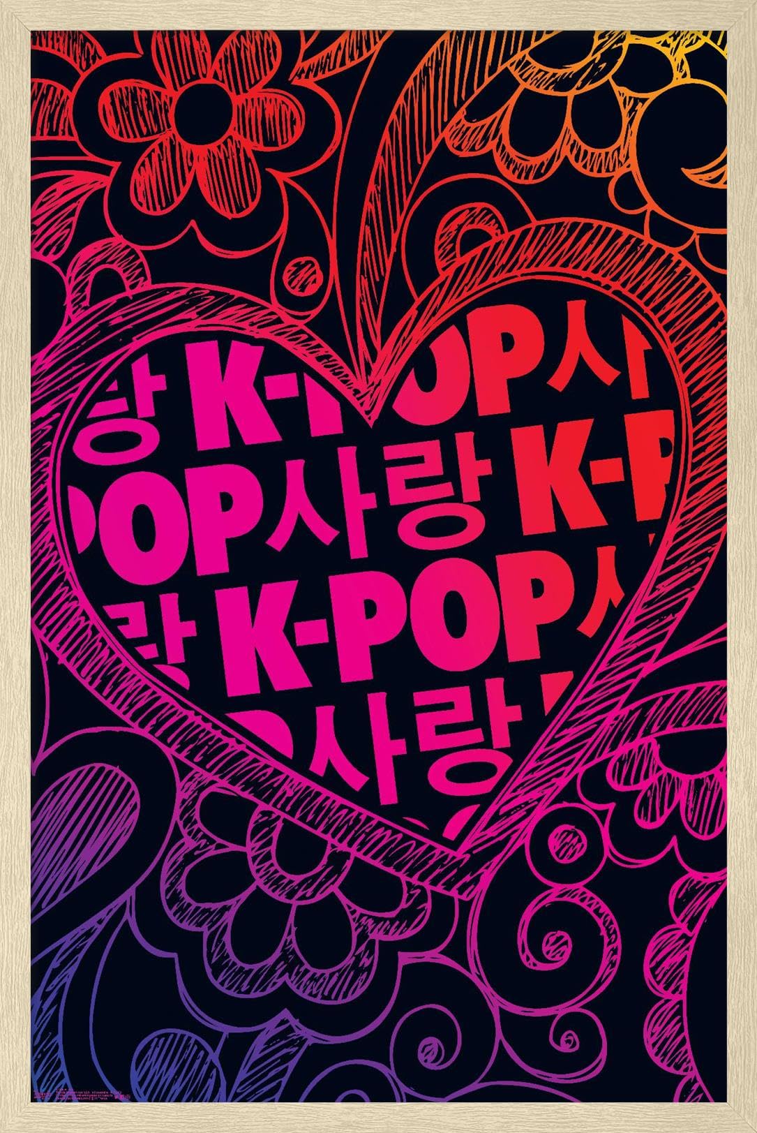 Trends International K-Pop wall posters with beechwood hanger
