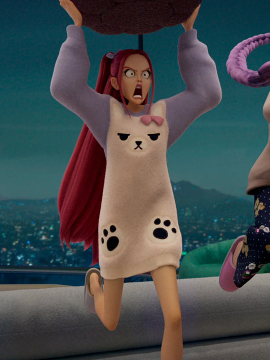 Mira's official "Polar Bear" light purple crew fleece sweatshirt on a clean white background