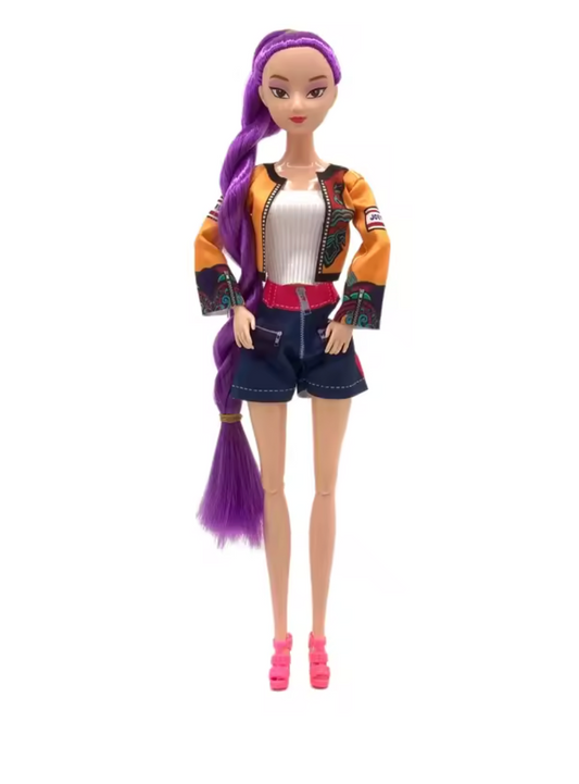 Rumi Huntrix poseable fashion doll with styled hair from KPop Demon Hunters series