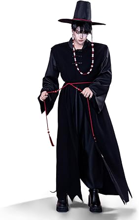 Full black Saja Boys stage outfit for K-Pop Demon Hunters cosplay and dance performances