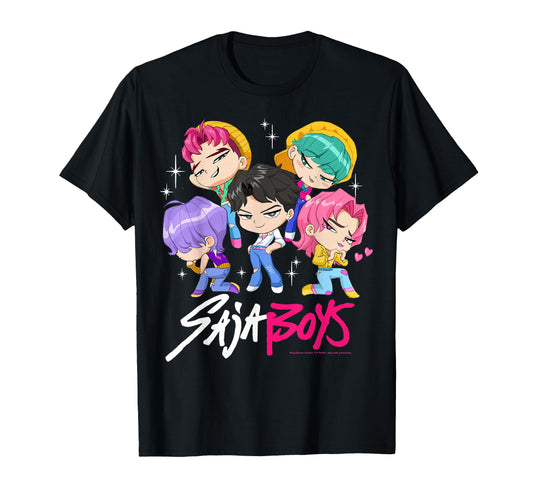K-Pop Demon Hunters Saja Boys Chibi Band Group Shot T-Shirt
