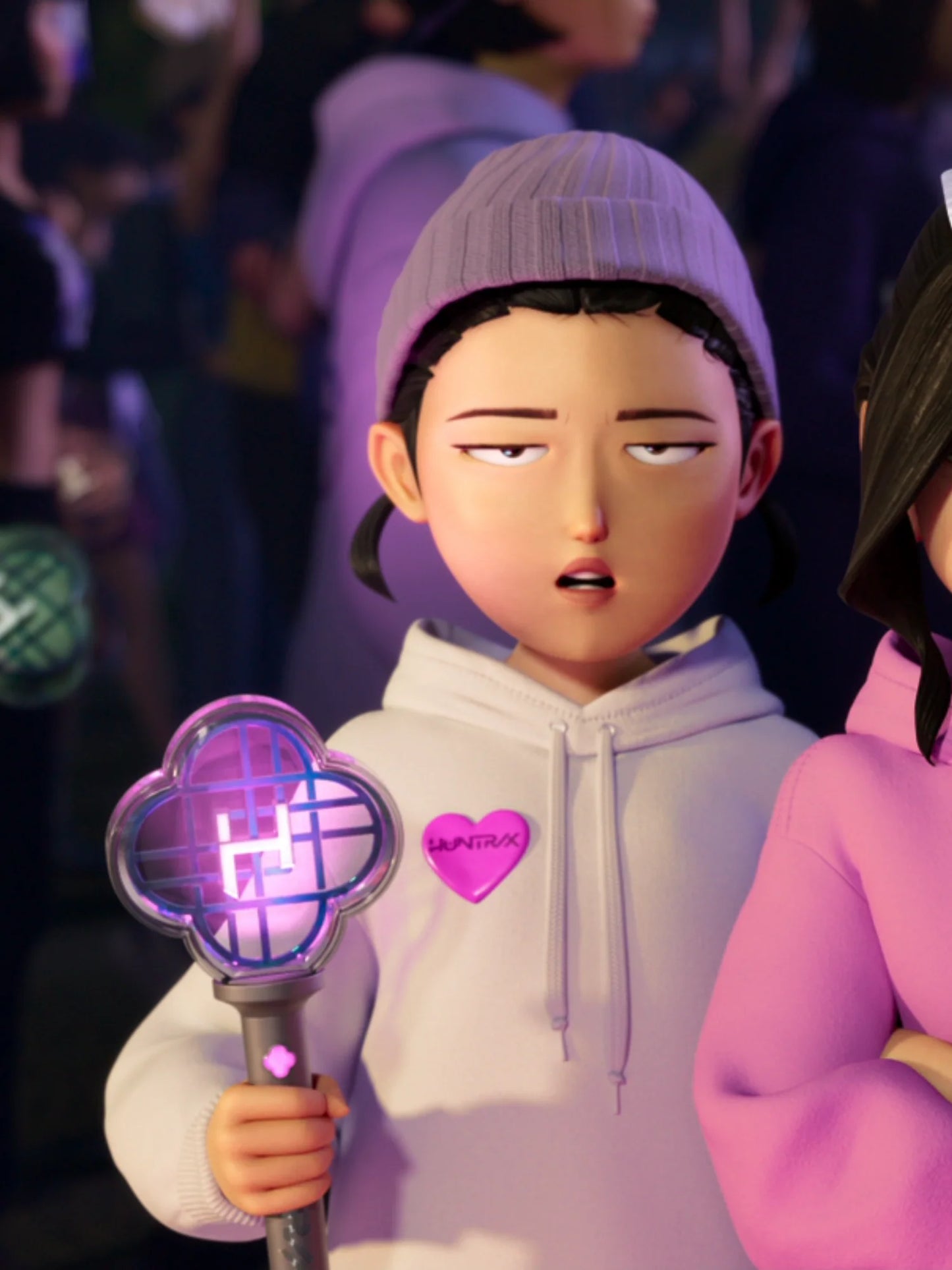 Saja Boys Lion's Pride Official Lightstick featuring red and black LED flame effects for K-Pop Demon Hunters fans