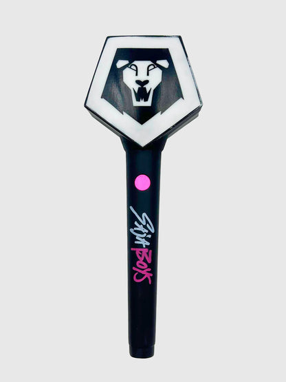 Official Saja Boys Lion’s Pride Lightstick with black hilt and lion crest on a white background