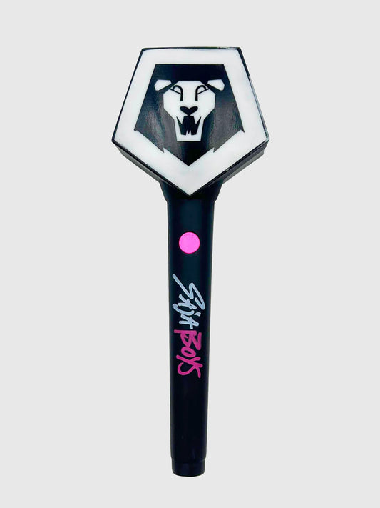 Official Saja Boys Lion’s Pride Lightstick with black hilt and lion crest on a white background